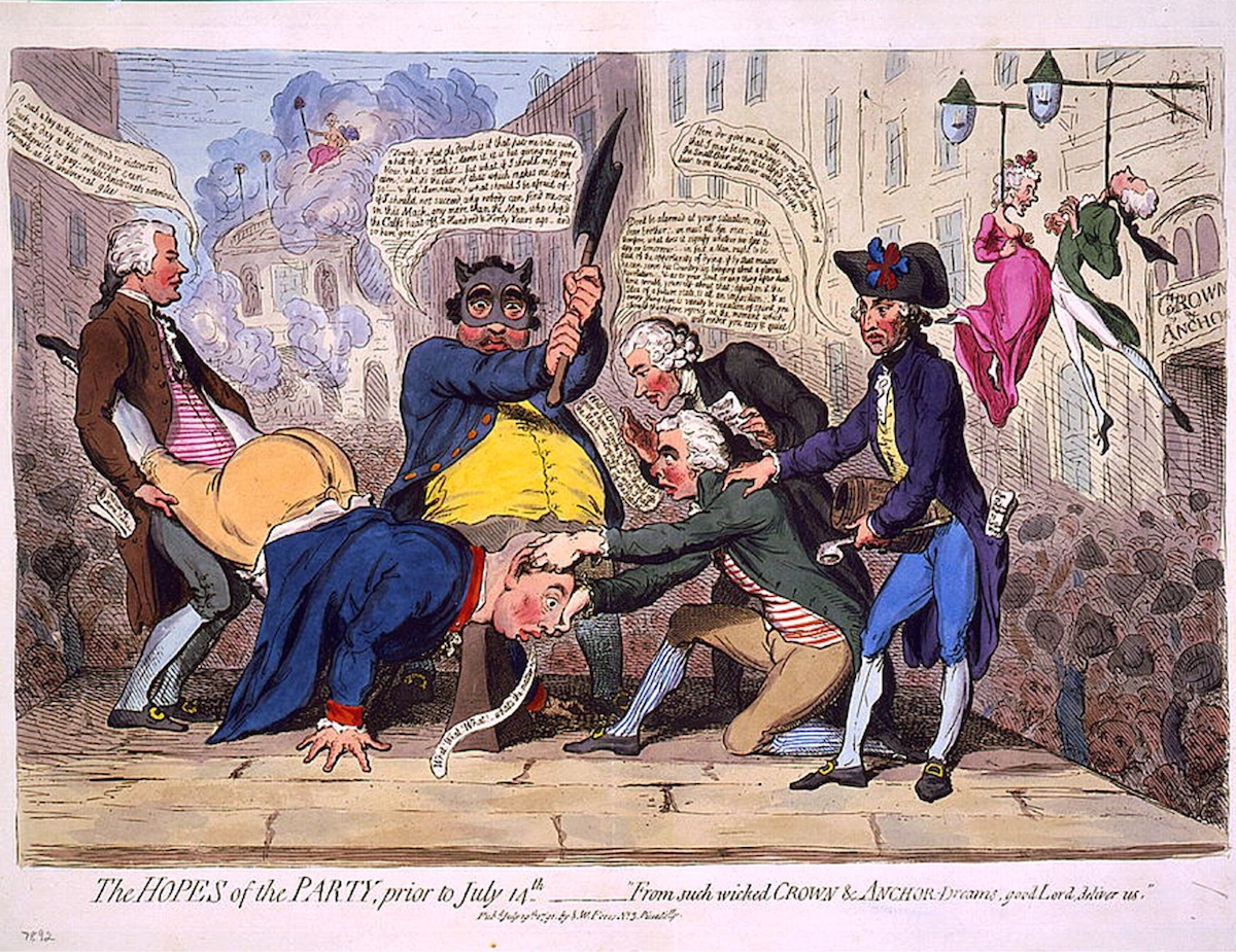 French Revolution Cartoon Political Cartoon American Empire Loss Mourning Britain Its